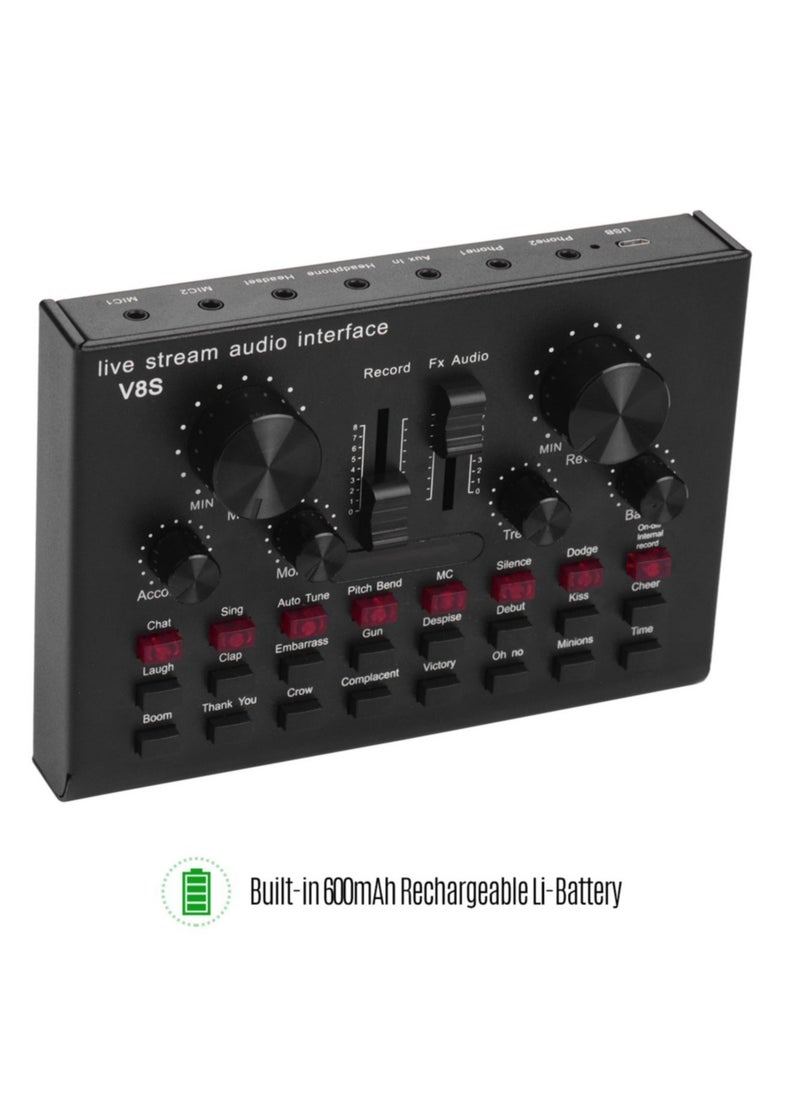 BGM V8S Sound Card Live Drive Free Rechargeable Sound Card English Version  - Image 3
