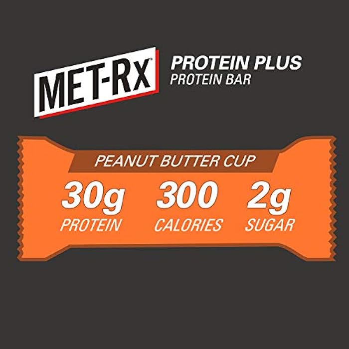 MET-Rx Protein Plus Protein Bar, Peanut Butter Cup, 4 Count Value Pack, High Protein Bar with Vitamins to Support Energy Levels & Muscle Strength, Gluten Free - Image 4