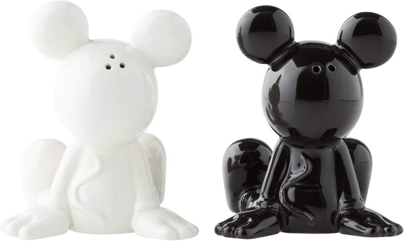 Enesco 6003748 Disney Ceramics Mickey Mouse Sitting Salt and Pepper Shakers, 3.5 Inch, Black and White - Image 2