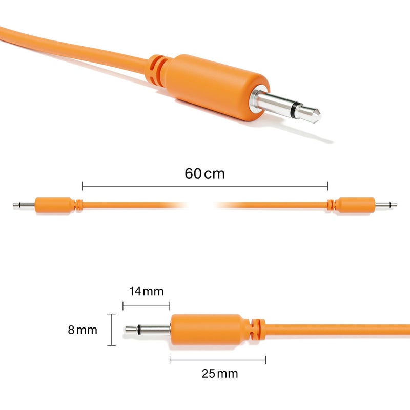 ExcelValley - Mono Modular Patch Cables TS 3.5mm 1/8 inch Eurorack Synthesizer [6A-Pack | 30 cm - 11.81"] - Image 2