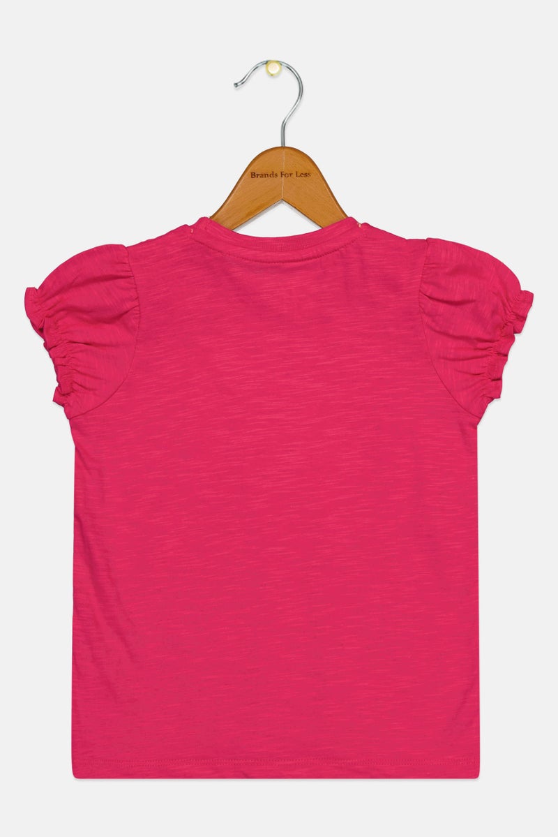 Hamleys Toddlers Girl Graphic Print Short Sleeve Top, Pink - Image 3