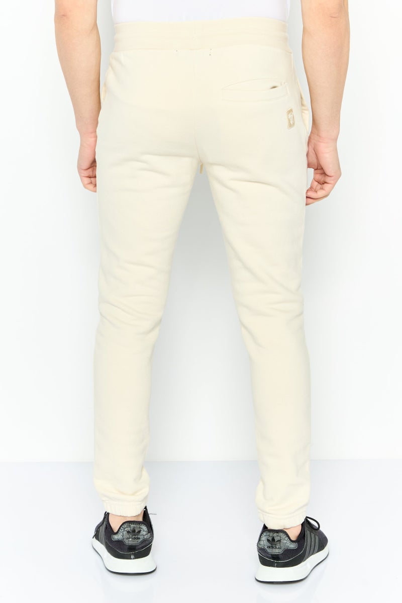 Crooks & Castles Men Regular Fit Plain Jogger Pants, Off White  - Image 4