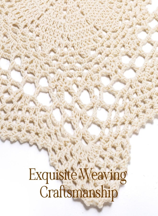Jowgut 4 Pieces Handmade Crochet Doilies, 17" L x 10.6" W Cotton Lace Doilies for Tables, Vintage Rectangle Lace Placemats for Rustic Table Decor,Kitchen, Dining Room - Image 3