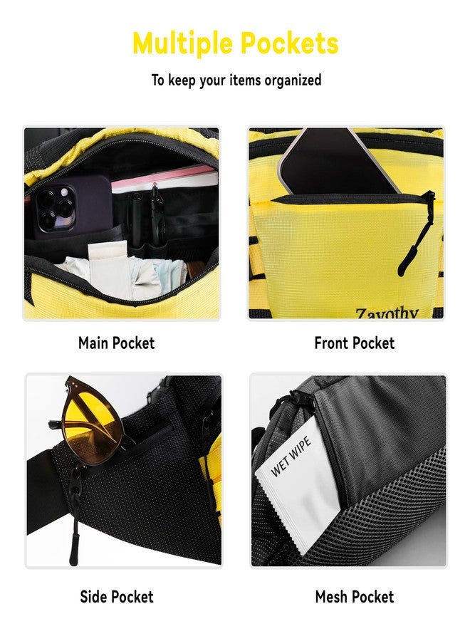 Zavothy Waist Bag for Women & Men, Fashionable Fanny Pack for Hiking, Running & Cycling, with Detachable Water Bottle Holder, Adjustable Waist Pack for Outdoor Activities, Black - Image 3