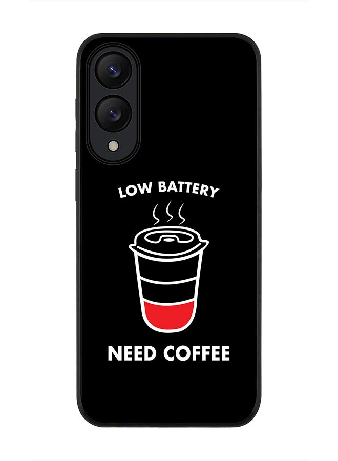 Stylizedd For Samsung Galaxy S25 Edge Case,Slim fit Camera Protection, Shockproof Thin Phone cover  - Low battery need coffee