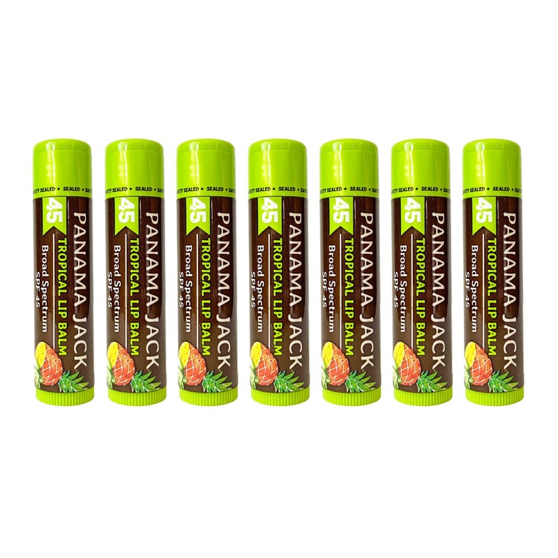 Panama Jack Sunscreen Lip Balm  SPF 45 Broad Spectrum UVAUVB Sunscreen Protection Prevents  Soothes Dry Chapped Lips Tropical 7pack