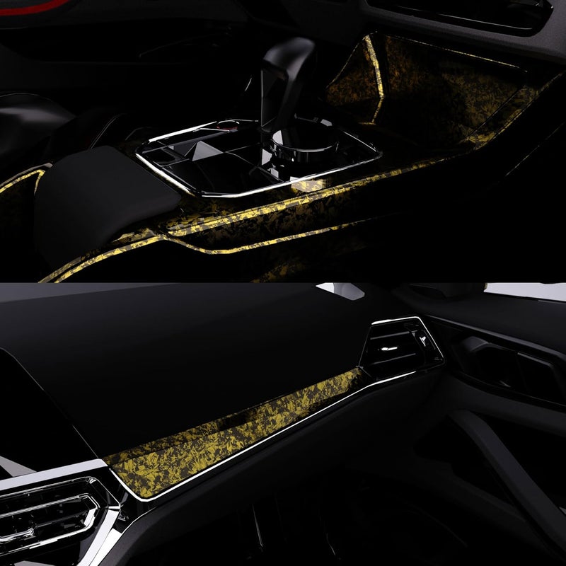 Lypumso Forged Carbon Fiber Vinyl Wrap - Gloss Crushed Stone Car Wrap Film (Gold, 1ft x 5ft) - Image 4