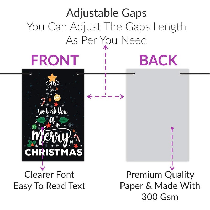 Wobbox Merry Christmas Banner Happy Christmas Banner Christmas Decorations Items For HomeFP1038 - Image 2