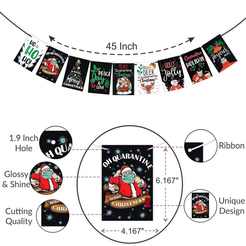 Wobbox Merry Christmas Banner Happy Christmas Banner Christmas Decorations Items For HomeFP1038 - Image 3