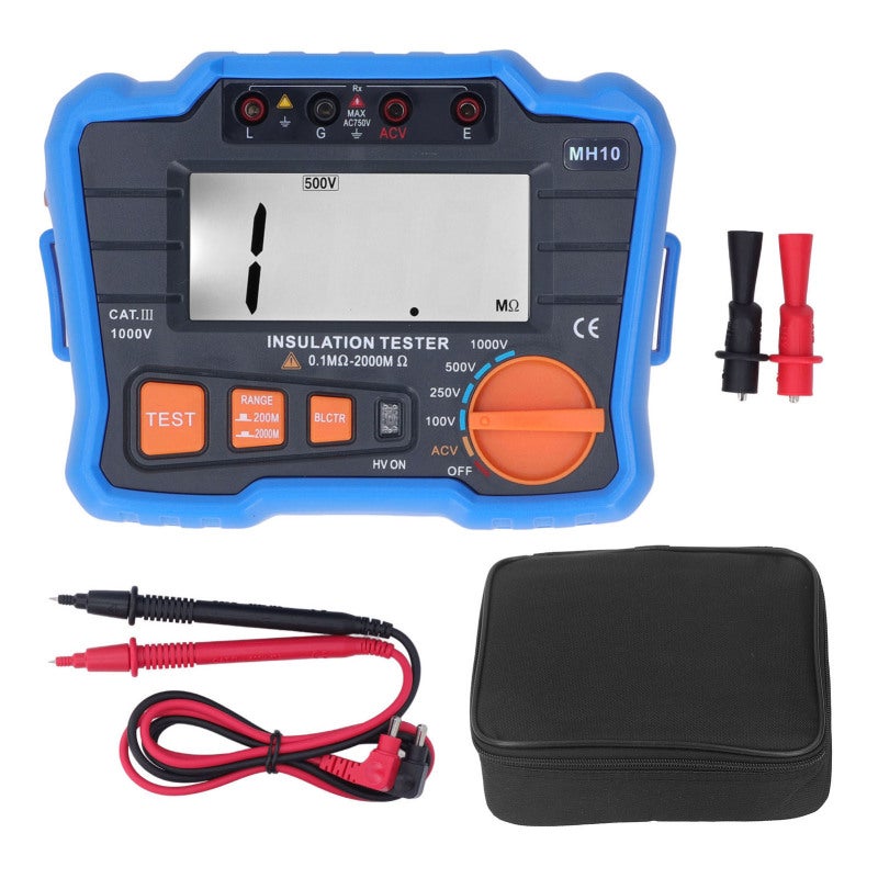 Digital Megohm Meter Insulation Resistance Tester High Accuracy Automatic Discharge - Energy Saving Auto Shutdown High Voltage Electrical Tester with Durable Silicone Cover for Electricians - Image 1