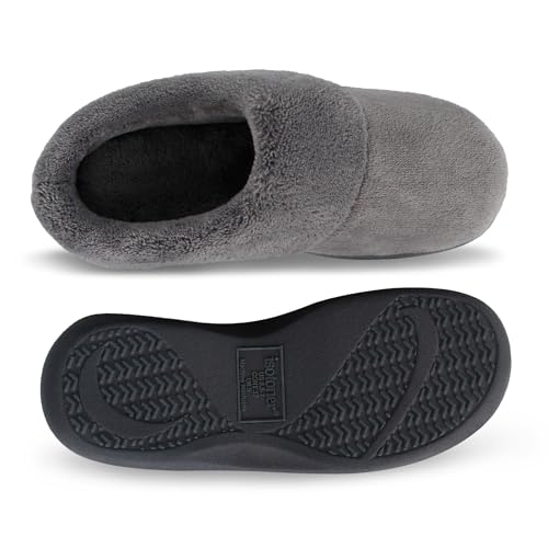 isotoner Women's Classic Clog Slippers with Memory Foam Comfort and Non-Slip Stability, Ash, 7-8 - Image 4