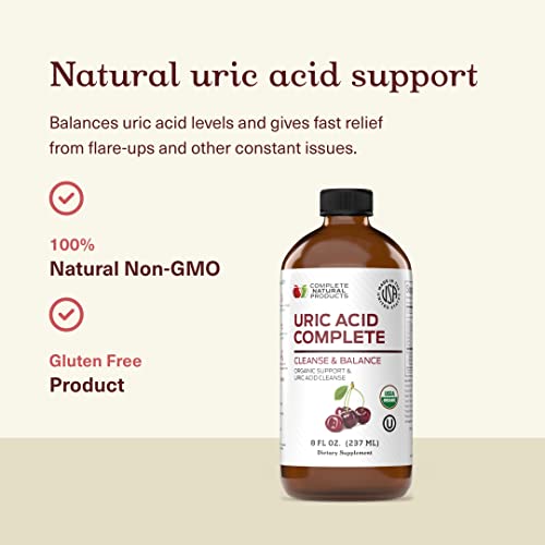  Complete Natural Products Complete Natural Products Uric Acid Complete - 8oz Liquid Supplement to Support Uric Acid Cleanse, Kidney Health & Circulation with Apple Cider Vinegar, Tart Cherry, & Beet Root. - Image 5