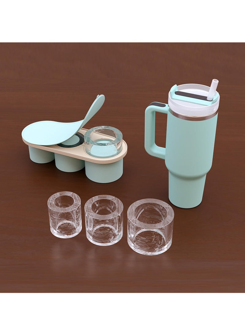 SYOSI - Ice Cube Tray Molds for Cups, Silicone Ice Cube Maker With Lid, for Making 3 Hollow Cylinder Ice Cube Molds, for 30-40 Oz Cups for Chilling Cocktails, Whiskey, Drinks, Coffee - Image 1