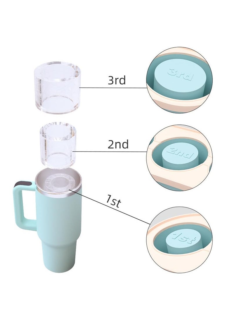 SYOSI - Ice Cube Tray Molds for Cups, Silicone Ice Cube Maker With Lid, for Making 3 Hollow Cylinder Ice Cube Molds, for 30-40 Oz Cups for Chilling Cocktails, Whiskey, Drinks, Coffee - Image 1