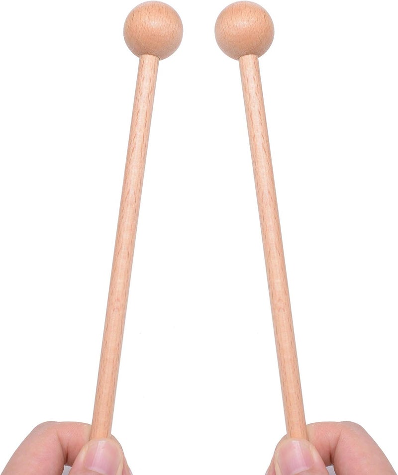 Mihey 2 Pair Wood Mallets Percussion Sticks for Glockenspiel, Xylophone, Chime, Woodblock, and Bells, 8 Inch Long with a Carry Bag - Image 4