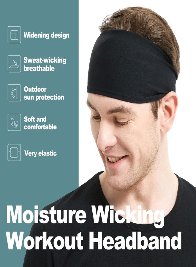 MARKEEP Running Headbands for Men（4 or 6 Pack, Mens Stretchy Headband for Football,Cycling,Basketball,Yoga,Fitness Workout Unisex Quick-Dry Sweatband - Image 2