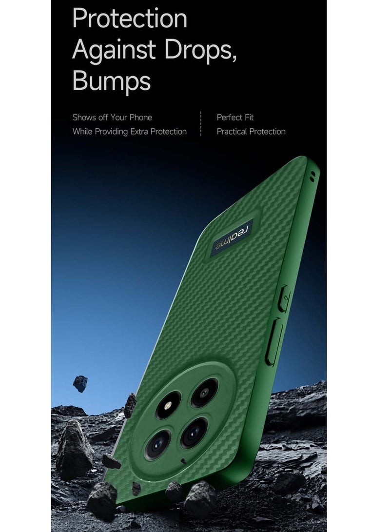 Wtech Realme 13 Pro / Realme 13 Pro+ / Realme 13 Pro Plus 5G 2024 liquid Silicone Carbon Fiber Texture Case Cover - Dark Green - Image 4