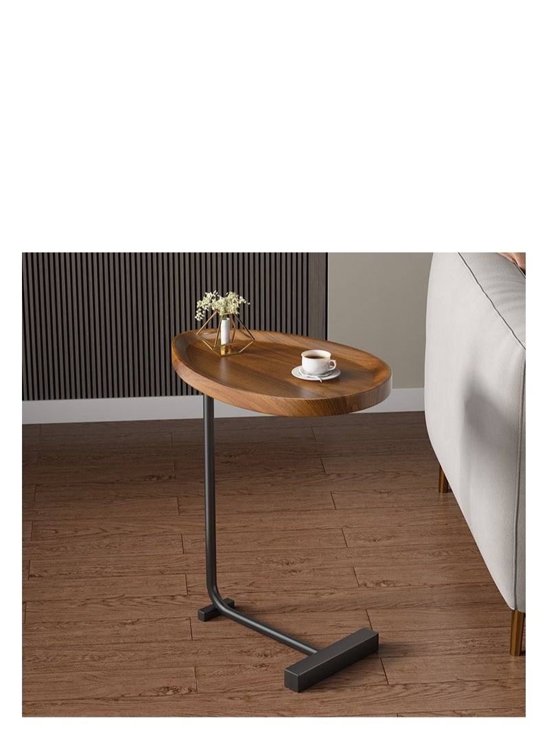 Y&D Small Side Table,23inch C Shaped End Table for Sofa and Bed, TV Tray Table with Metal Frame for Couch, Living Room, Bedroom - Image 1