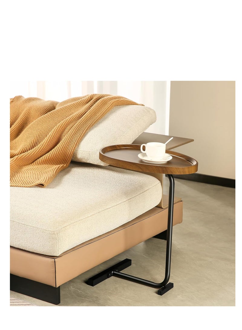 Y&D Small Side Table,23inch C Shaped End Table for Sofa and Bed, TV Tray Table with Metal Frame for Couch, Living Room, Bedroom - Image 3
