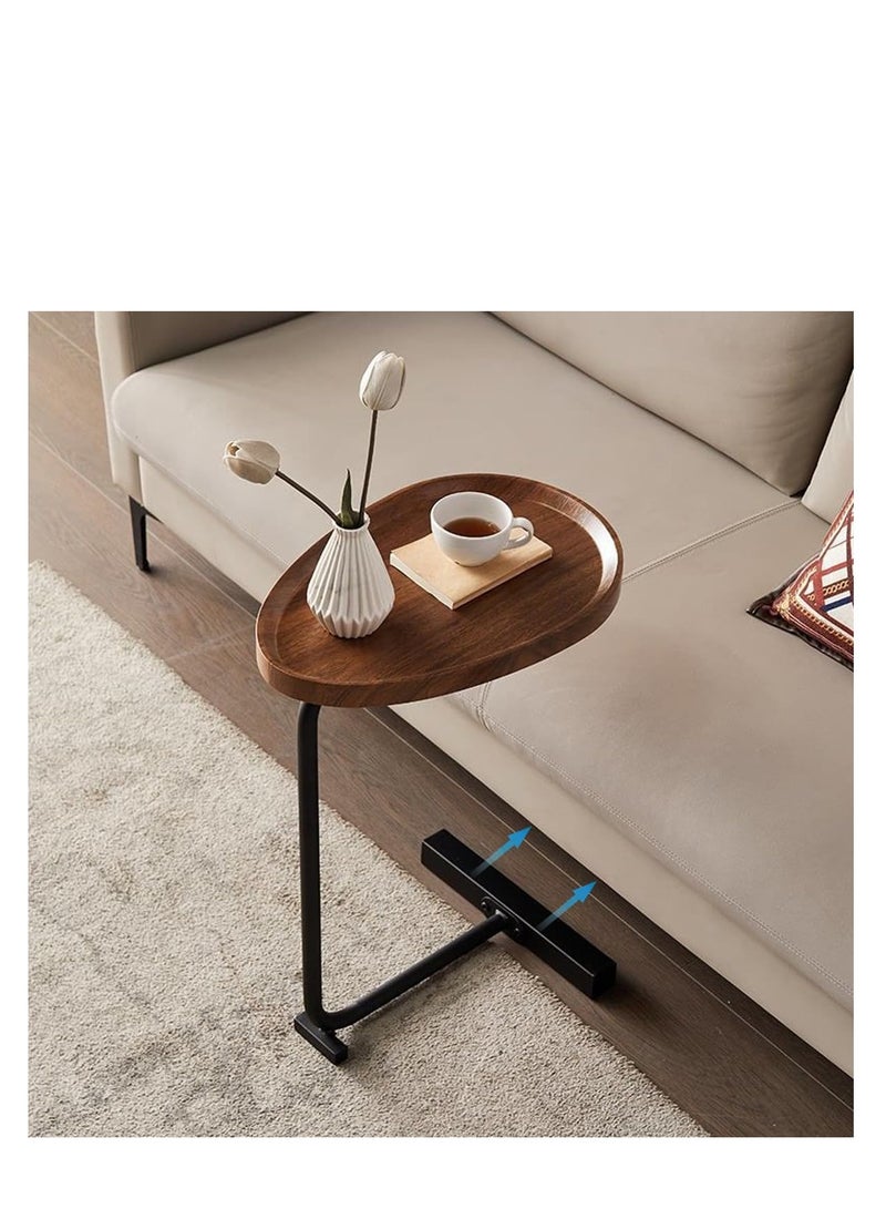 Y&D Small Side Table,23inch C Shaped End Table for Sofa and Bed, TV Tray Table with Metal Frame for Couch, Living Room, Bedroom - Image 4