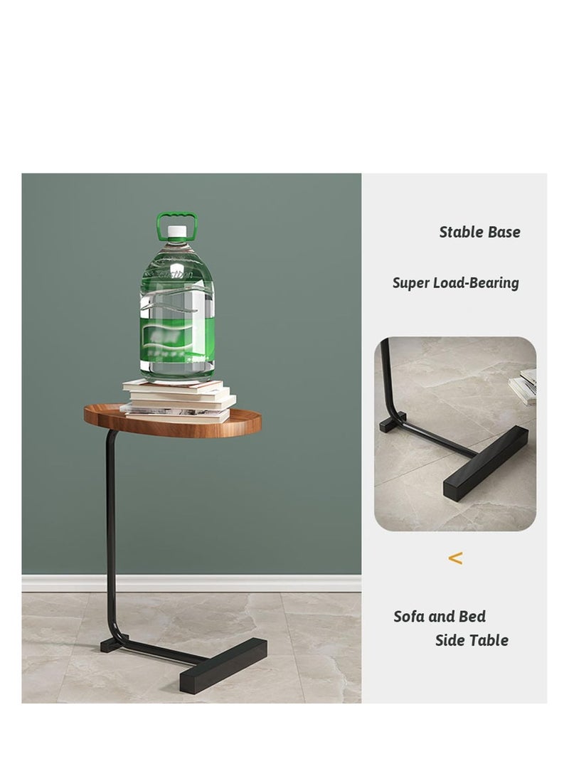 Y&D Small Side Table,23inch C Shaped End Table for Sofa and Bed, TV Tray Table with Metal Frame for Couch, Living Room, Bedroom - Image 5