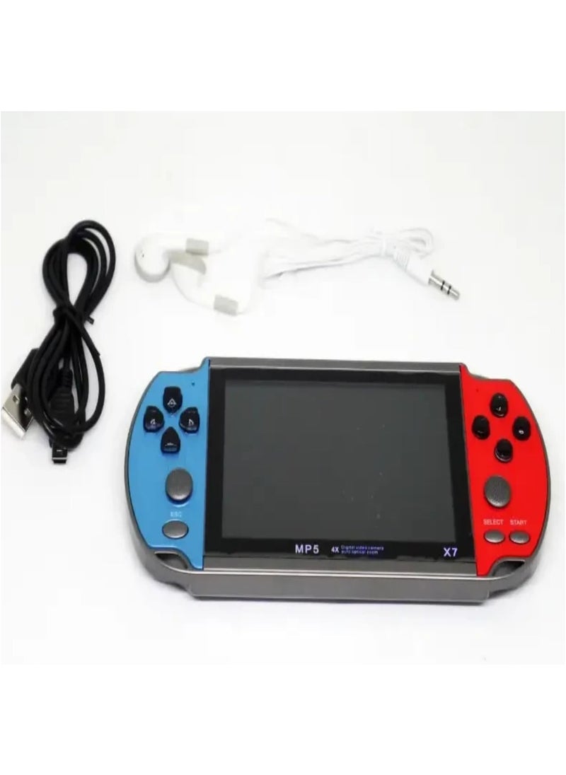 X7 4.3 Inch Handheld Game Console, MP5 Player with 3000+ Games, 8GB Memory, Built-in 1000 Games, Double Rocker, TV Output, Portable Video Game System, Supports TF Card, Music, Video, E-Book, Camera