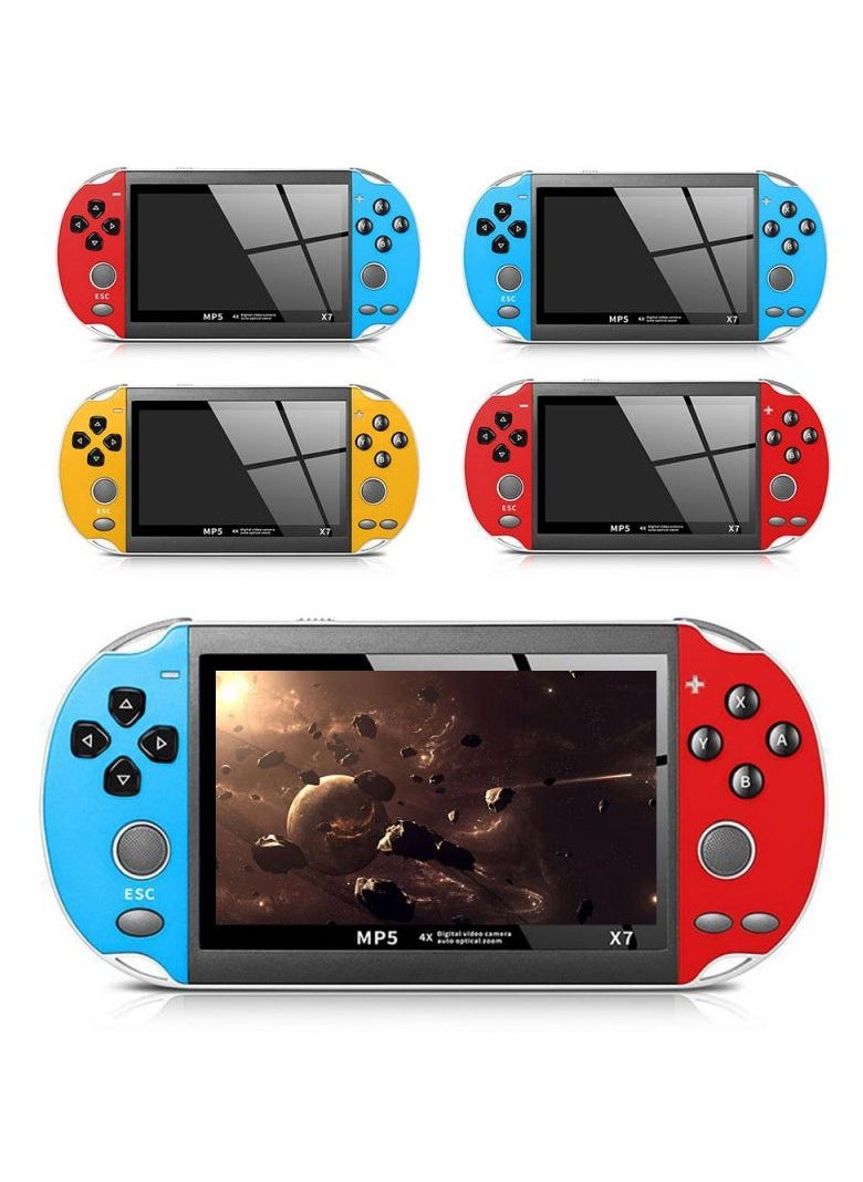 X7 4.3 Inch Handheld Game Console, MP5 Player with 3000+ Games, 8GB Memory, Built-in 1000 Games, Double Rocker, TV Output, Portable Video Game System, Supports TF Card, Music, Video, E-Book, Camera