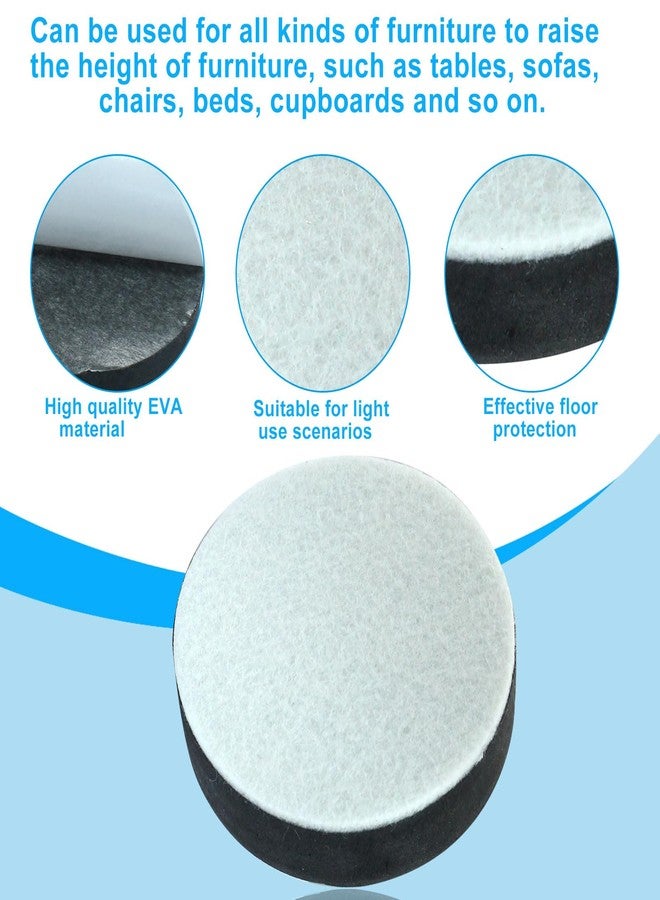 Cionyce Self-Adhesive Small Furniture Bed Risers, 8 Pcs Round Table Risers Adds 1/2in Height with Felt Pad,Black - Image 4