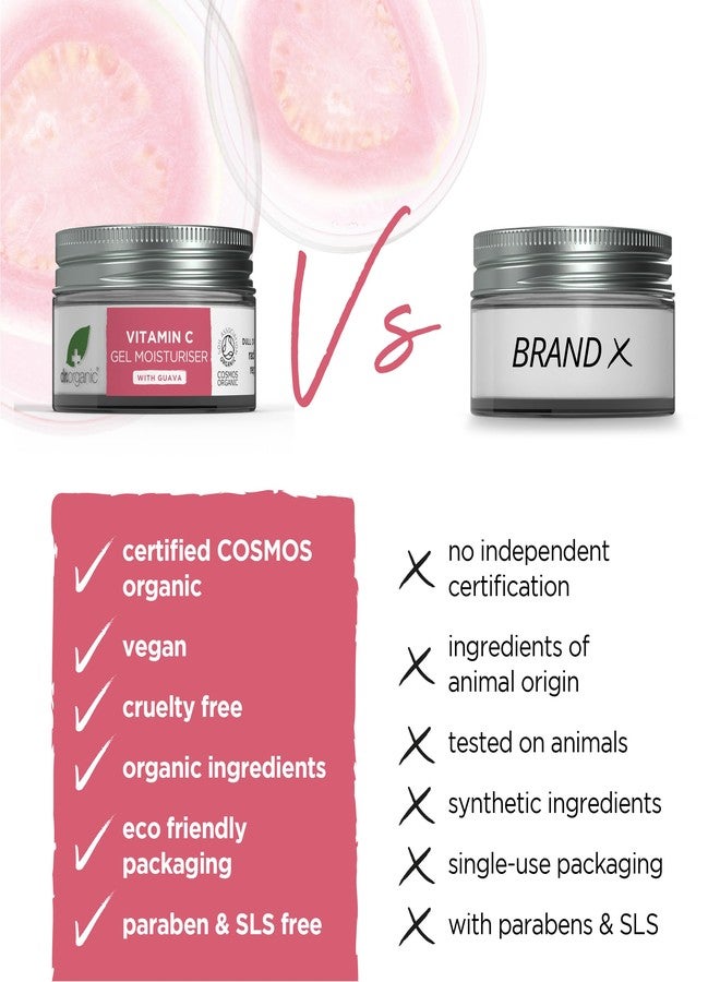 dr.organic Dr. Organic Vitamin C Gel Moisturizer | Brightening and Moisturizing for Dehydrated Skin, Natural, Vegan, Cruelty-Free, Paraben & SLS Free, Certified Organic, 50 mL / 1.7 fl oz - Image 3