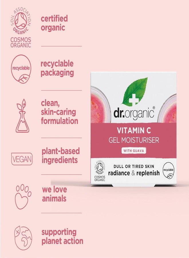 dr.organic Dr. Organic Vitamin C Gel Moisturizer | Brightening and Moisturizing for Dehydrated Skin, Natural, Vegan, Cruelty-Free, Paraben & SLS Free, Certified Organic, 50 mL / 1.7 fl oz - Image 4