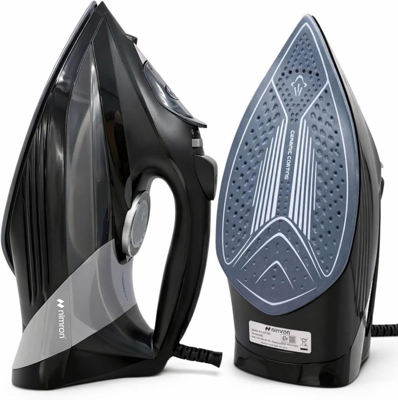 nimron Steam Iron 2200W with Ceramic Non-Stick Soleplate, Fast Heating Clothes Iron, Adjustable Temperature Control, Powerful Steam Burst, Ergonomic Grip, Anti-Drip Dry & Steam Iron - Image 1