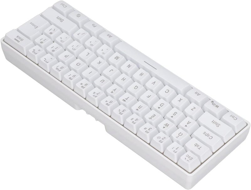 Gaming Keyboard 60 Percent, Small Gaming Keyboard 3 Mode Keyboard Silent 61 Keys 2.4G Teclado Wireless Wired RGB Backlight Keyboard for Laptop Phone Tablet (White) - Image 5
