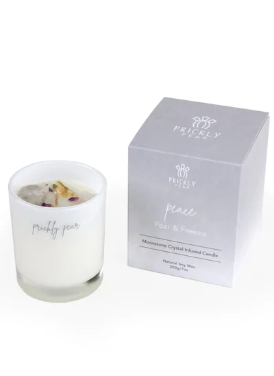 Prickly Pear Prickly Per 'Peace' Moonstone Crystal Candle