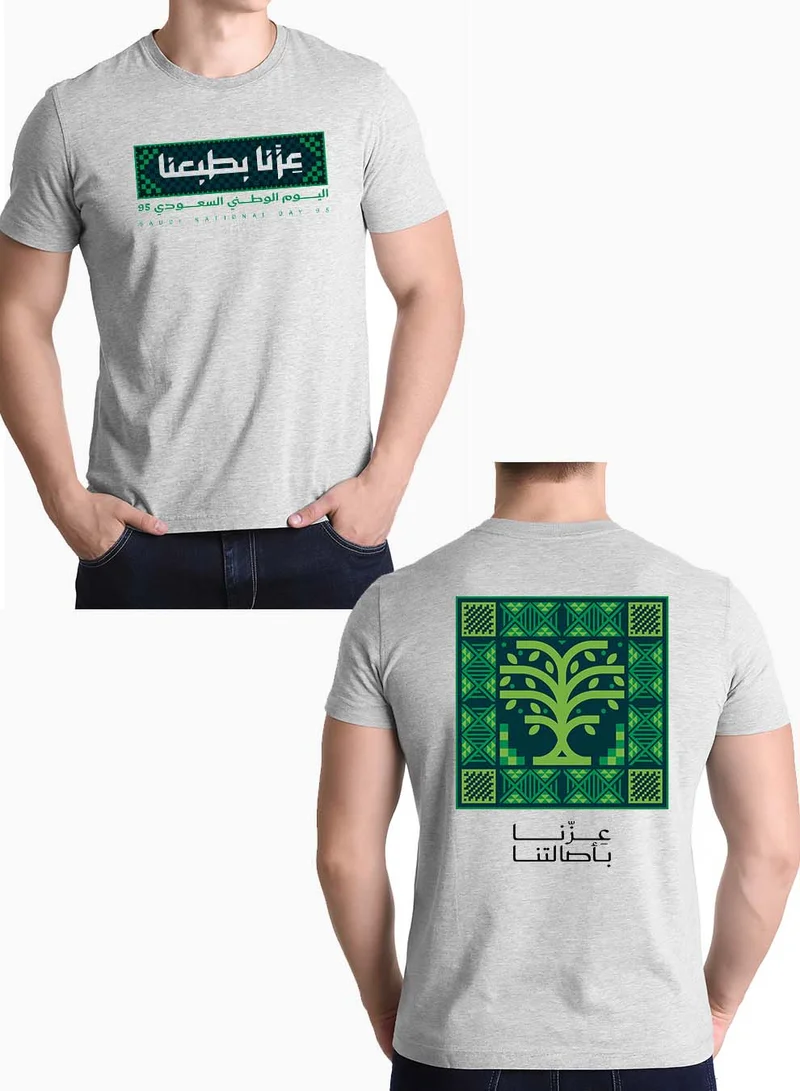 LOWHA Cotton T-Shirt for Saudi National Day with Celebration Phrase Printed on Both Sides
