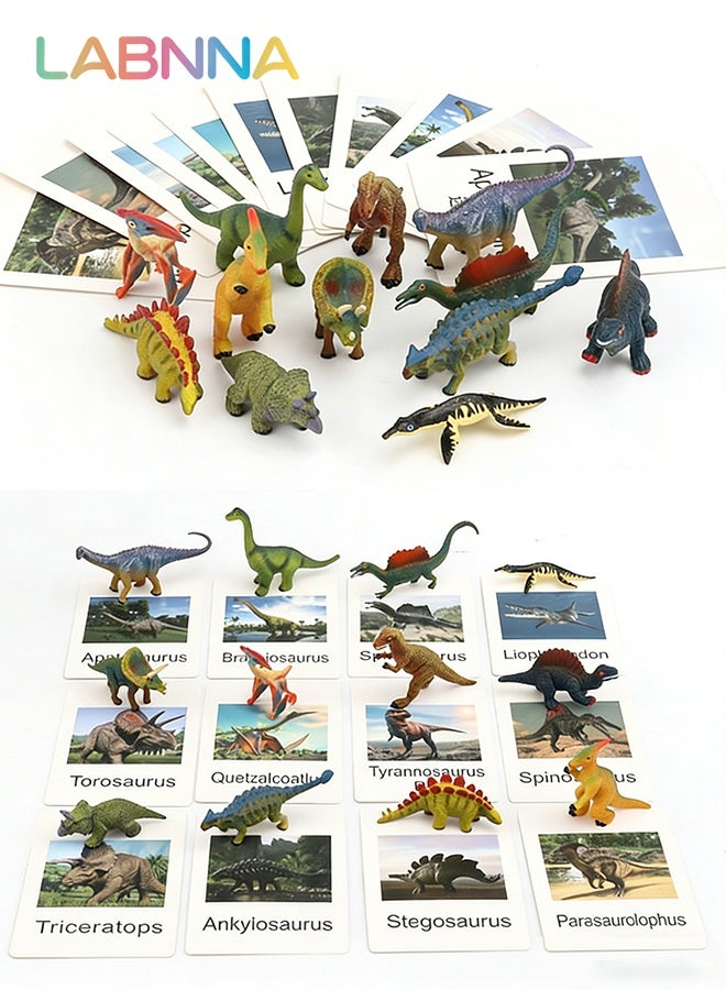LABNNA 12PCS Realistic Dinosaur Figures with 12 Cards, Early Educational Toy for Kids, Fun Animal Model Toys, Parent-child Interactive Toy, Easy to Organize and Carry, Ideal Gift for Kids Aged 3+ - Image 2