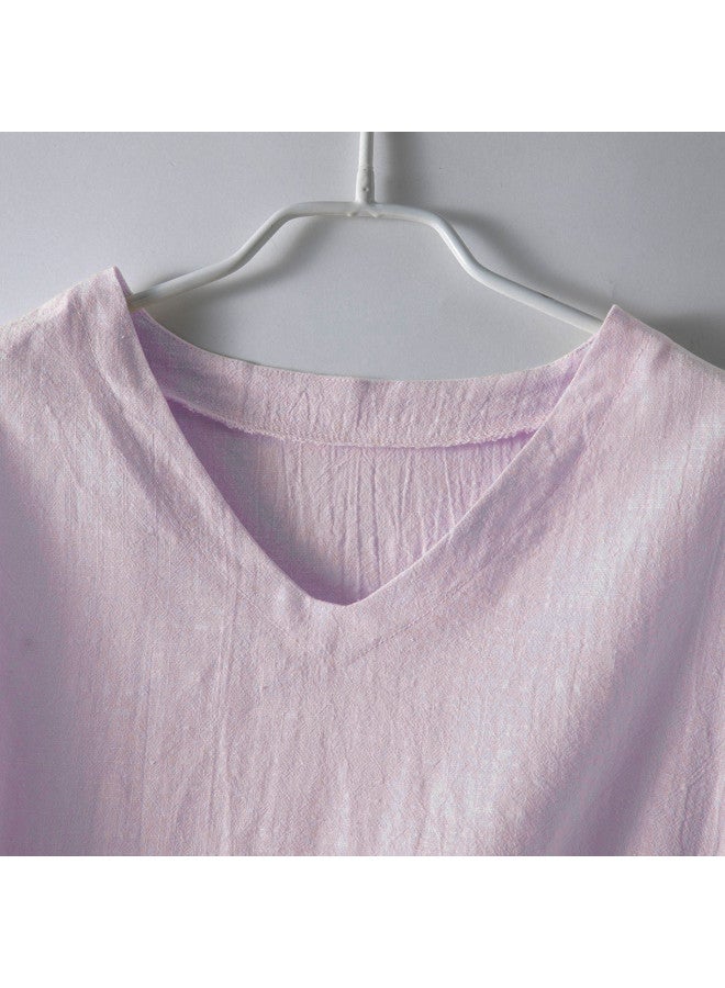 XINYANG 2025 Summer Pure Cotton Short Sleeve T-shirt 100% Cotton Women's V-neck Top Plus Size Slimming Ladies Wear Mom Outfit - Image 4