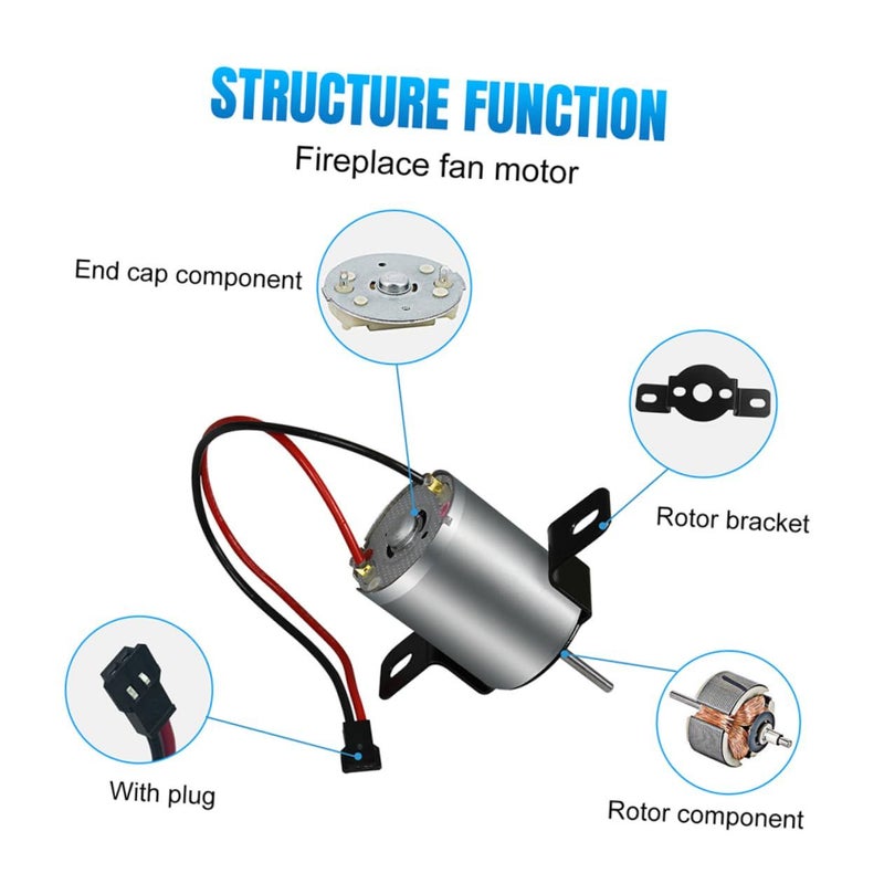 Fireplace Blower Fan Motor Replacement Kit Compact Lightweight Design For Easy Installation - Image 3
