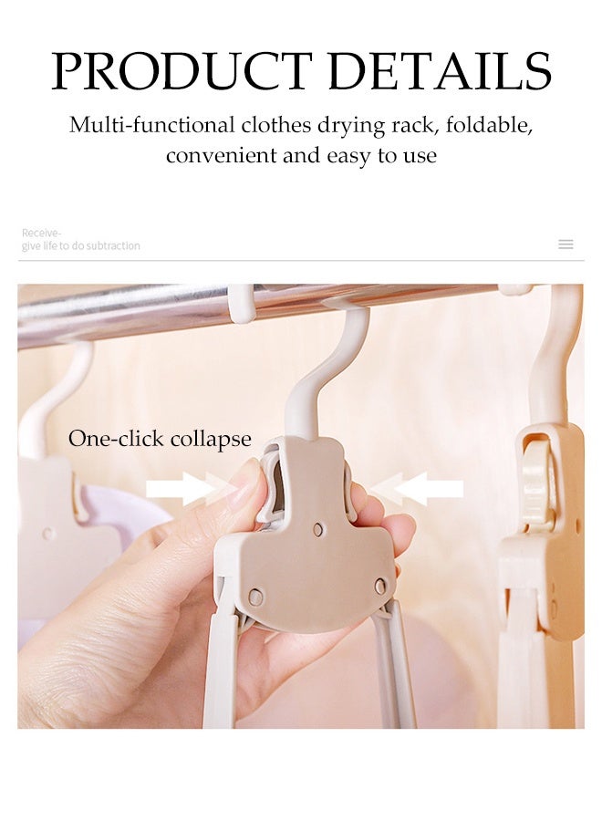 DUNISO 6PCS Folding Clothes Hangers Lightweight Non Slip Plastic Travel Clothes Hanger Multifunction Portable Space Saving Clothes Drying Rack Hangers for Family Business Trip Hotel School Camping Travel - Image 2