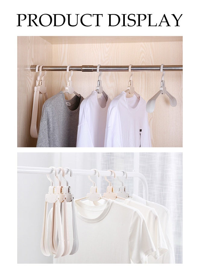 DUNISO 6PCS Folding Clothes Hangers Lightweight Non Slip Plastic Travel Clothes Hanger Multifunction Portable Space Saving Clothes Drying Rack Hangers for Family Business Trip Hotel School Camping Travel - Image 3