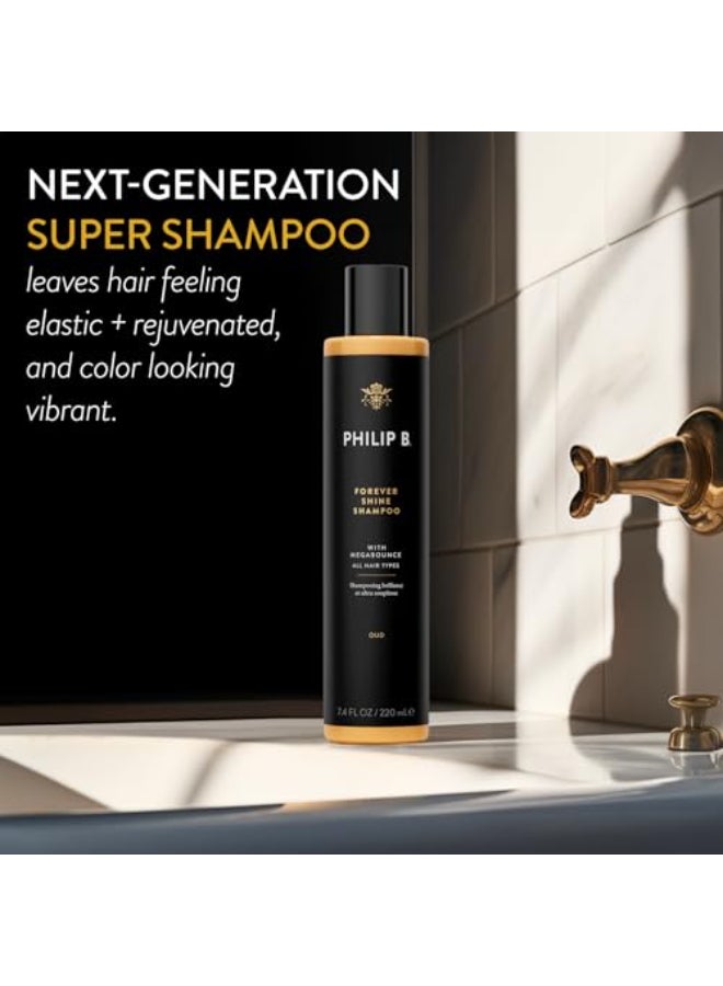 PHILIP B Forever Shine Shampoo 74 fl oz 220 ml Volumizing Cleanser With Notes of Pure Oud Leaves Hair Smooth Glossy Reduces Frizz For All Hair Types - Image 4