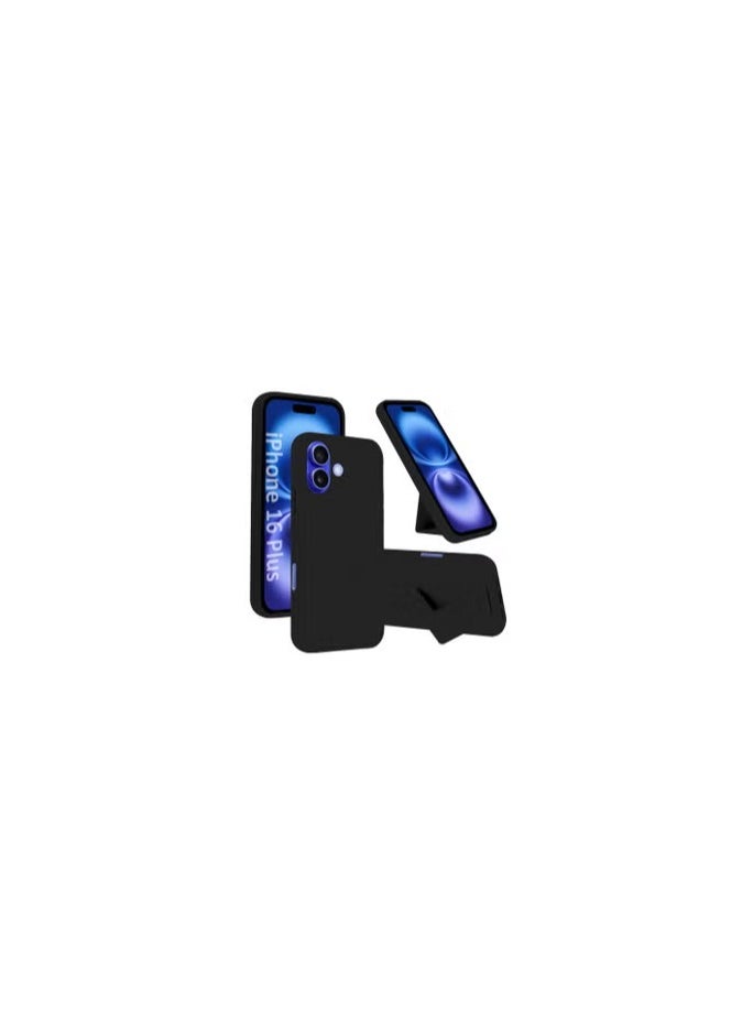 CATANES - (for Apple iPhone 16 Plus) Case Premium PU Leather Back Cover with Stand Function Shockproof and Anti Scratch Finger Grip Case Cover / Black - Image 1
