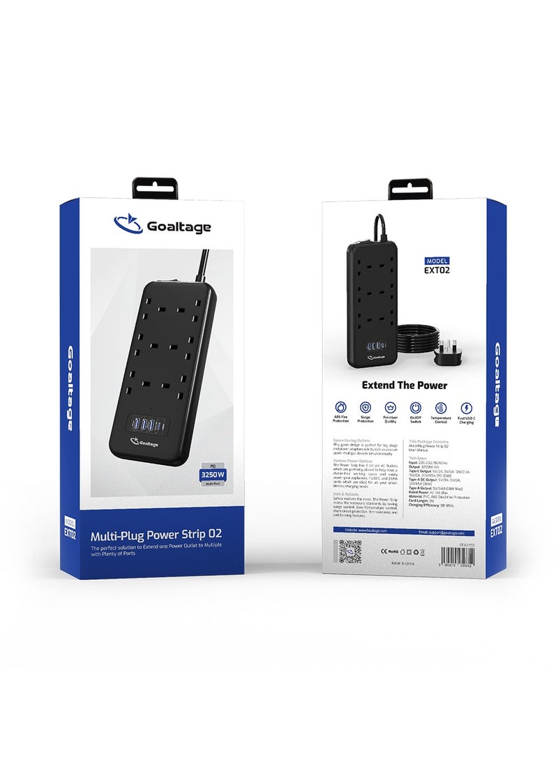 Goaltage - EXT02 PowerStrip Extension with On-Off Switch, Safety Protection, and Multi-Plug Functionality - Image 1