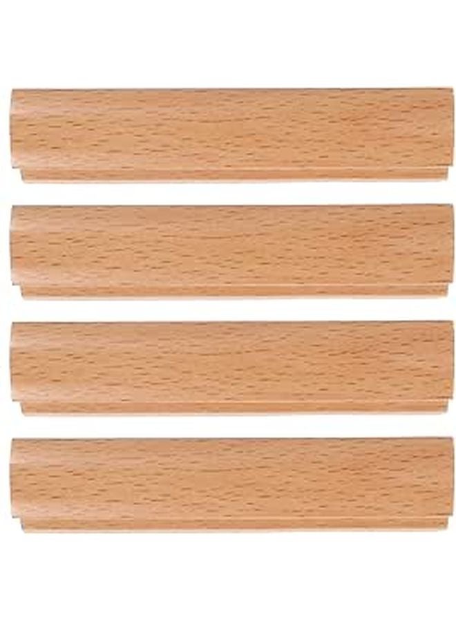 Solid Beech Wood Drawer Handles Kitchen Cabinet Pulls 64mm Hole Spacing Lacquer Finish - Image 1