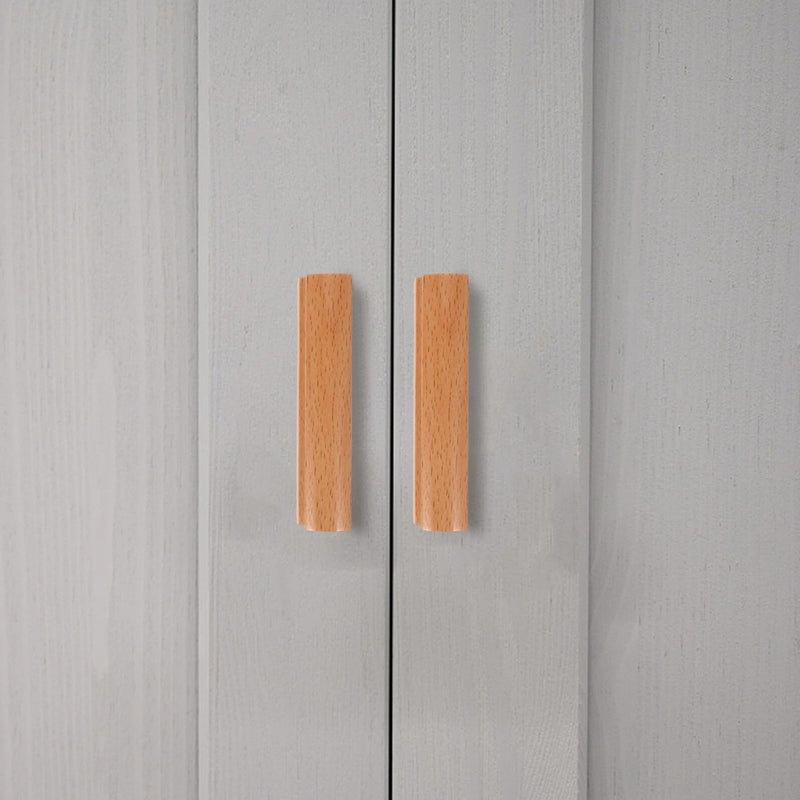 Solid Beech Wood Drawer Handles Kitchen Cabinet Pulls 64mm Hole Spacing Lacquer Finish - Image 4