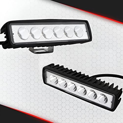 Pivalo PV6I6F2 6 LED 9-85V Fog Light Bar 6 Inch Waterproof Driving Lamp with Mounting Bracket & Handlebar Switch for Motorcycles and Cars (18W, White Light, 2 PCS) - Image 5