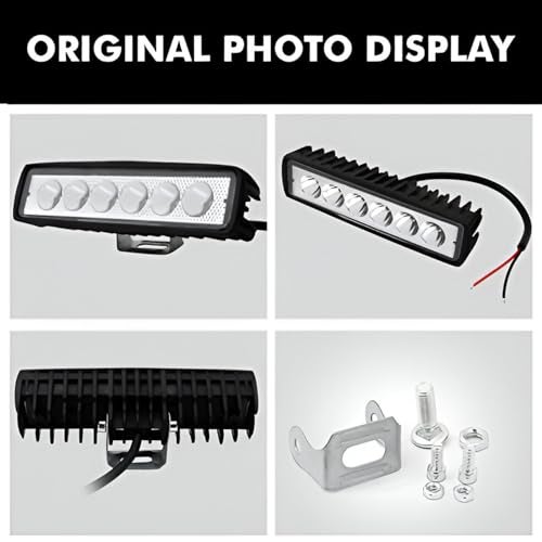 Pivalo PV6I6F2 6 LED 9-85V Fog Light Bar 6 Inch Waterproof Driving Lamp with Mounting Bracket & Handlebar Switch for Motorcycles and Cars (18W, White Light, 2 PCS) - Image 2