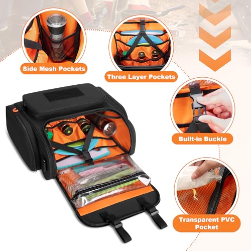 HODRANT Tactical Camp Kitchen Organizer, Large Camping Utensil Storage Bag with Paper Towel Holder & Multi Pockets, Hanging Cookware Caddy for Outdoor BBQ Cooking Essentials, Bag Only - Image 2