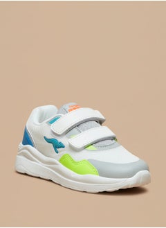 Boys' Textured Sports Shoes with Hook and Loop Closure