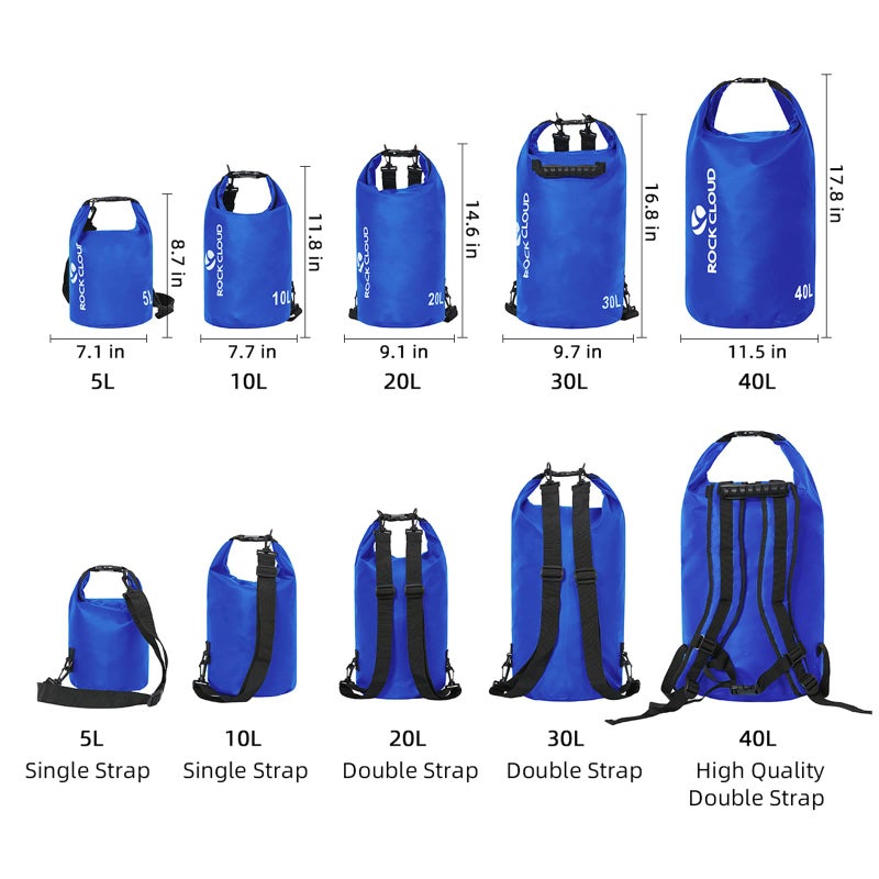 Rock Cloud Dry Bag Waterproof 5L Dry Sack For Kayaking Rafting Boating Beach Surfing Swimming Canoe Camping Hiking Fishing Ski - Image 2