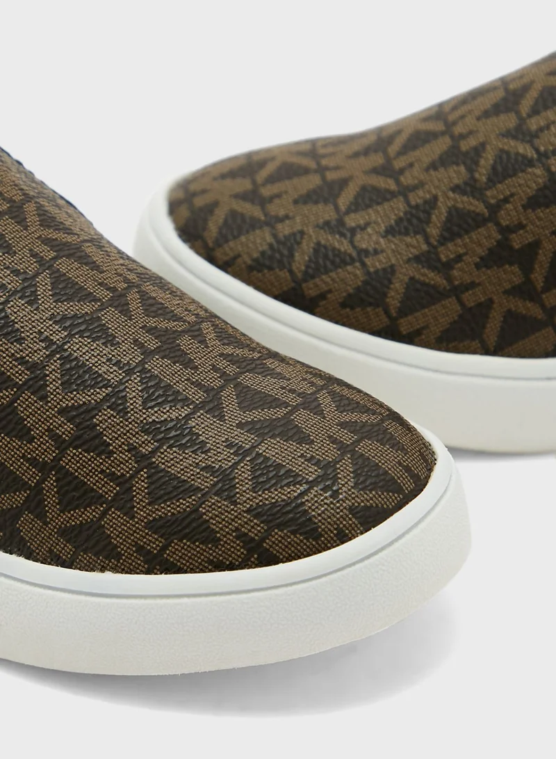 Michael Kors Kids Jem Monogram Toe Slip Ons